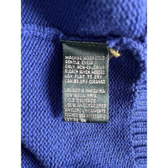 Lauren Ralph Lauren Women's Royal Blue Embroidered Collared Sweater Large - Picture 4 of 5